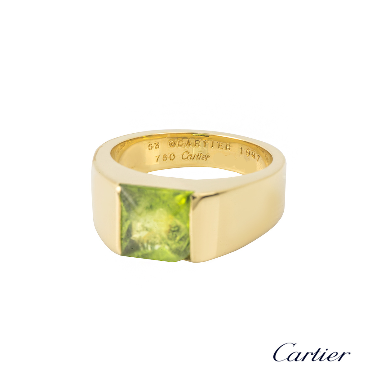 cartier tank ring peridot